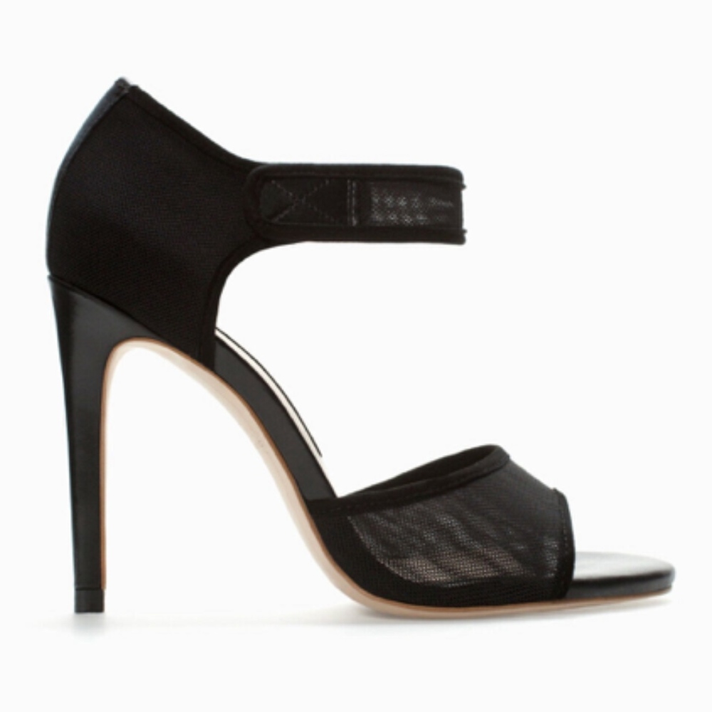 Zara Collection, Black Peep Toe Ankle Strap Heel